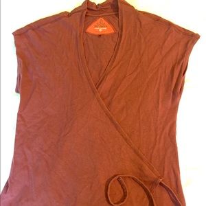 *Sold* PrAna Maroon Wrap Top.